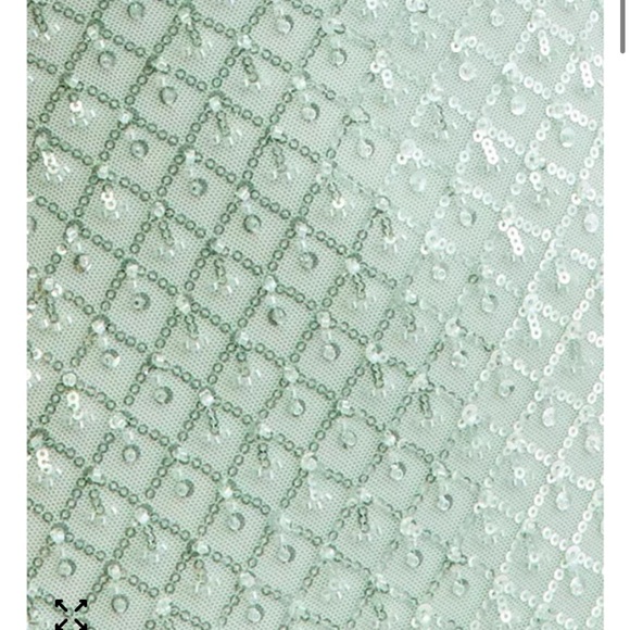 NWT!! B. Darlin Elegant Mint Green Lace-Back Maxi Dress - Picture 4 of 9